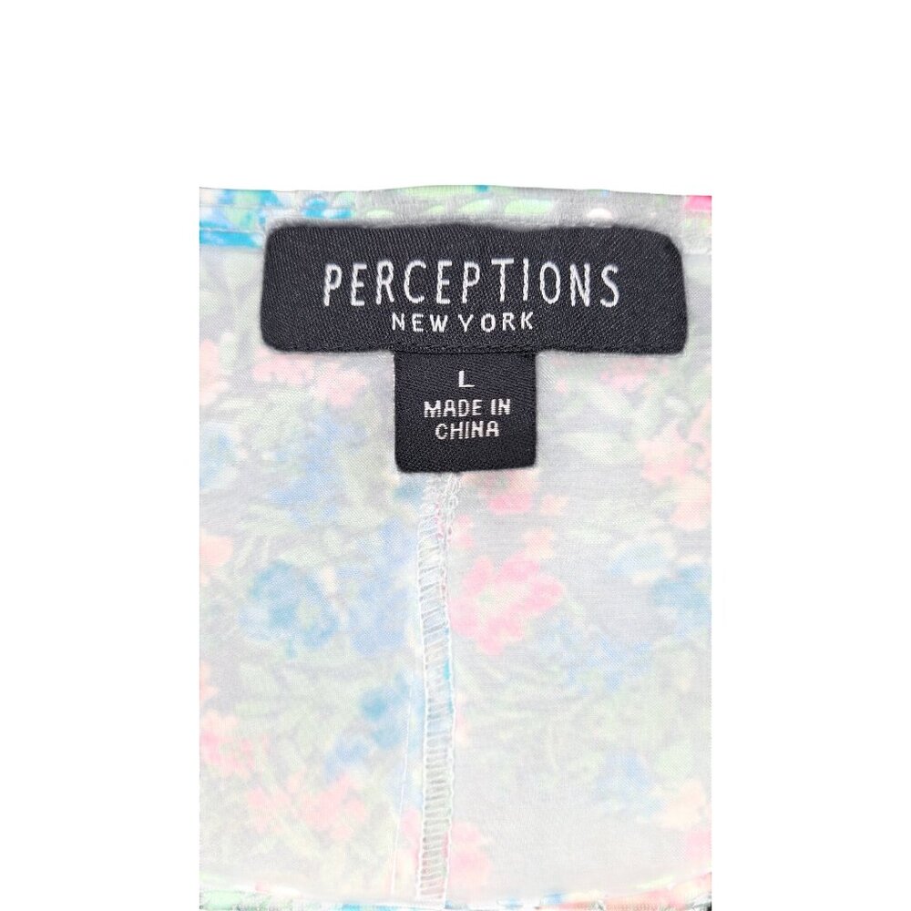 Floral Sleeveless A-Line Swing Dress Perceptions New York Women Size Large Black - Picture 4 of 5